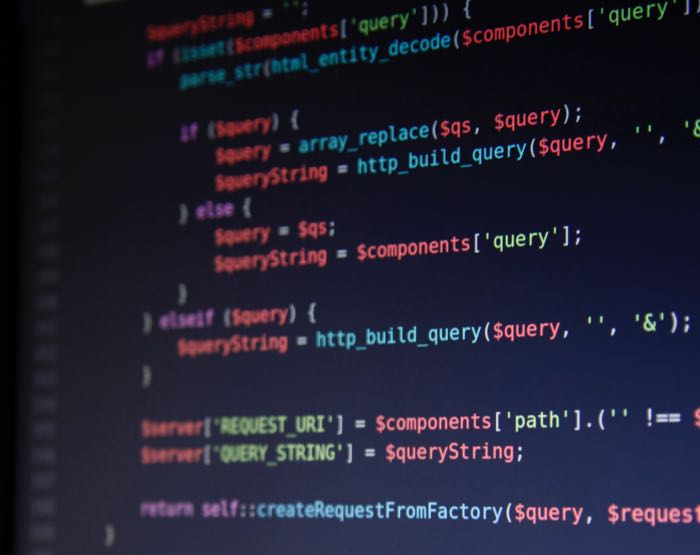 Blockchain code on a computer screen